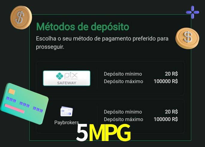 O cassino 5MPG oferece uma grande variedade de métodos de pagamento